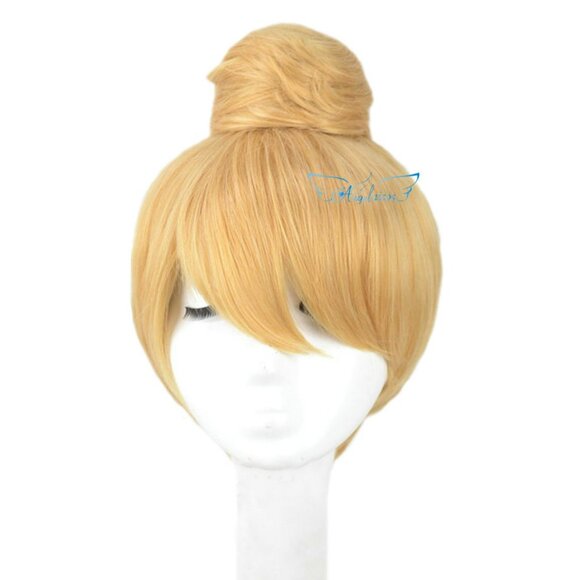 Angelaicos Women's Prestyled Buns Party Anime Cosplay Costume Wig Short Blonde - Picture 1 of 5